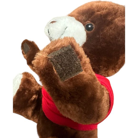 Saks Fifth Avenue Brown Teddy Bear Plush Steven Smith Red Shirt Stuffed Animal - Picture 12 of 16